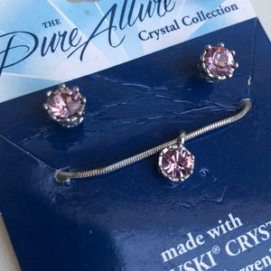 Swarovski Pink June crystal necklace/earrings